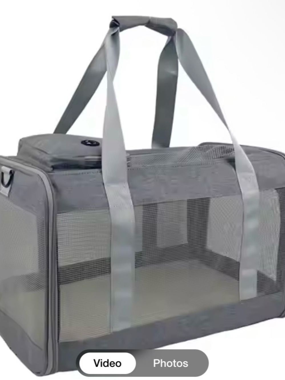 Gray Soft-Sided Pet Carrier with Mesh Ventilation